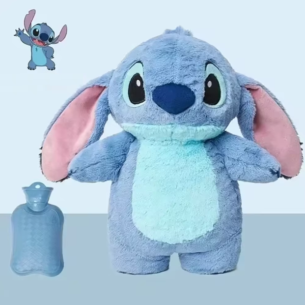 Pliušinis Rankų Šildukas „Stitch“ – Karšto Vandens Butelis Žiemai