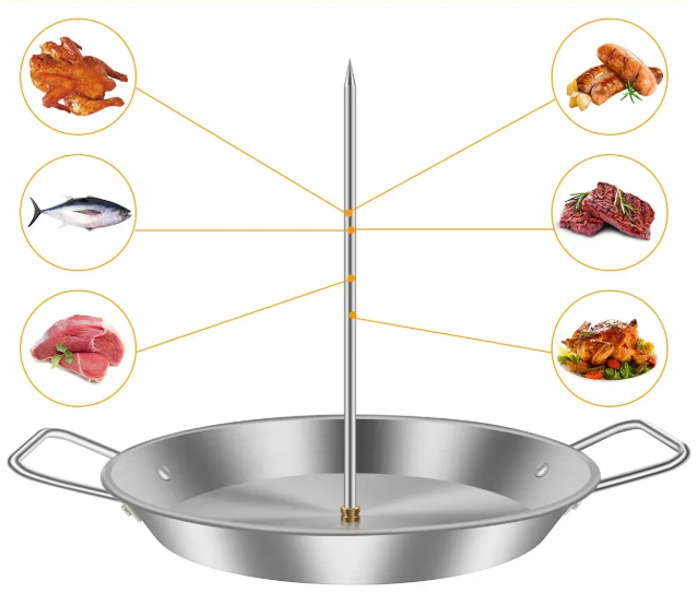 Vertikalus BBQ iešmas su grotelių padėklu