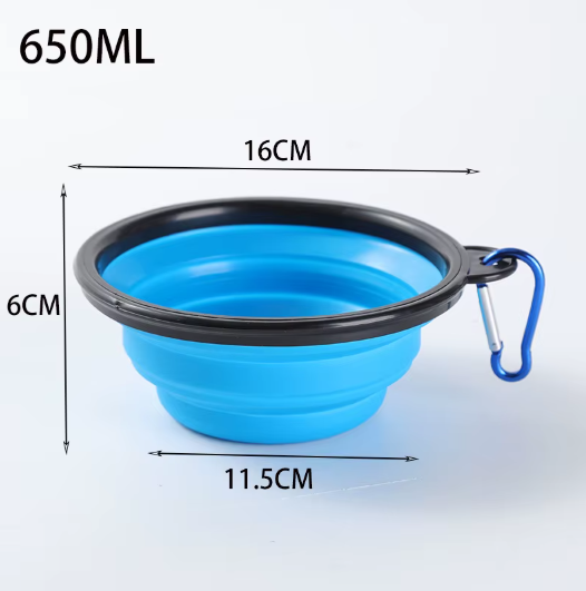 Sulankstomas silikoninis 650 ml augintinio dubenėlis