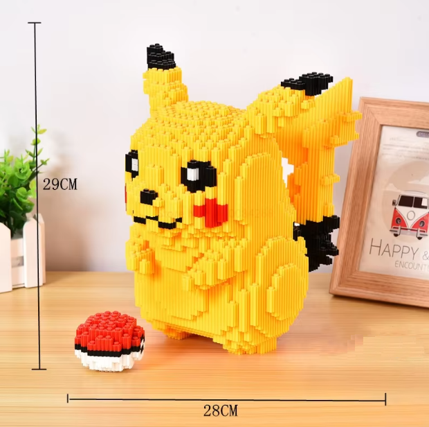Anime Pokemon Pikachu Mikro Blokelių Figūrėlė