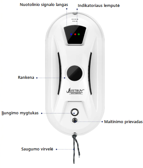 Elektrinis langų valymo robotas su nuotoliniu valdymu
