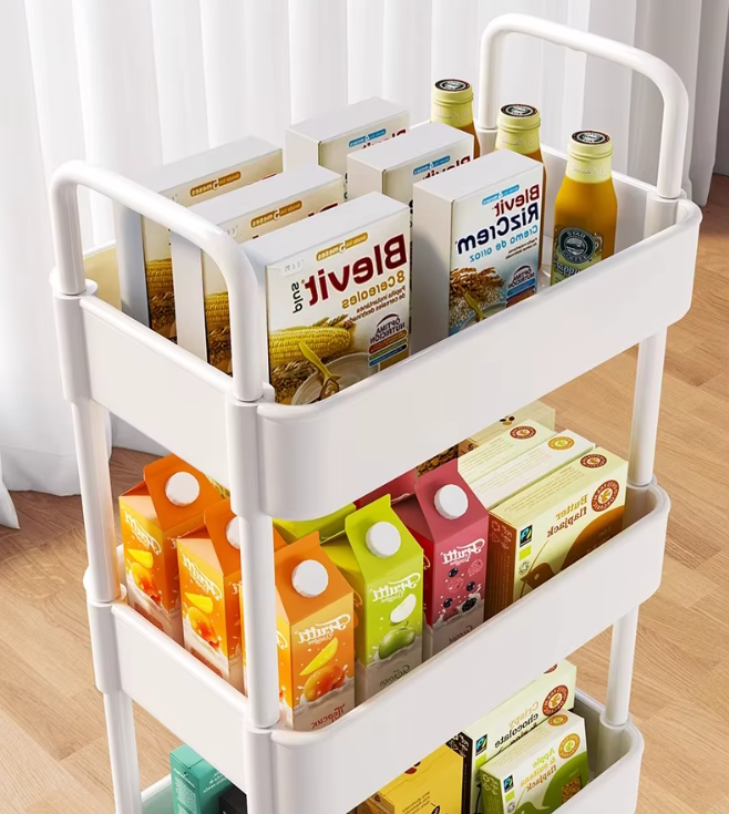 Mobilus 3 aukštų lentynų vežimėlis