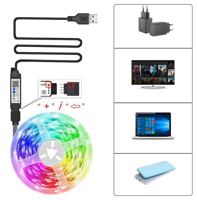 RGB LED švieselių juosta 15 m