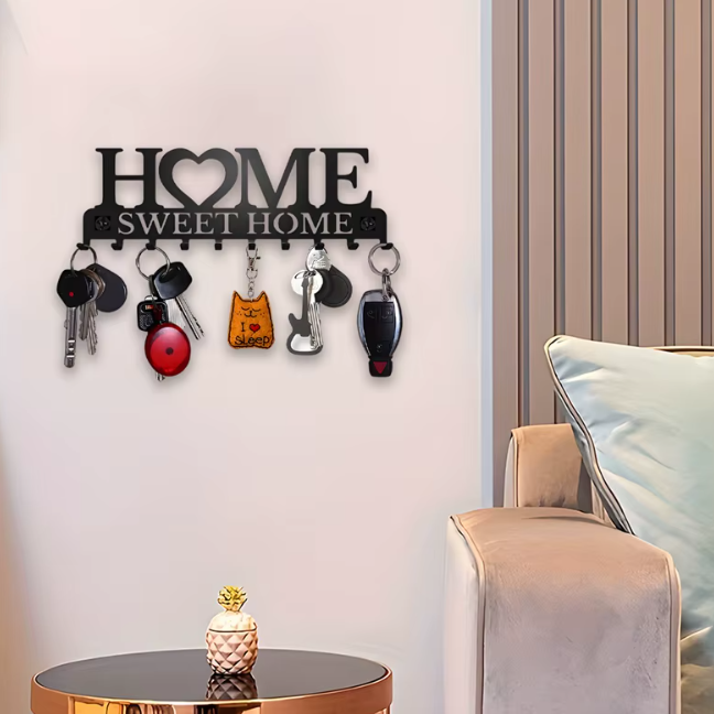 Metalinis raktų laikiklis „Sweet Home“