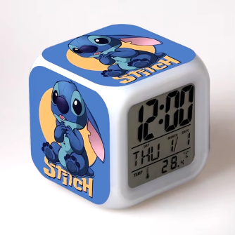 Stitch Spalvingas LED Žadintuvas – Disney Anime Naktinė Šviesa Vaikų Miegamajam