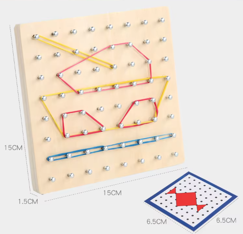 Medinė Geometrinė Lenta: Kūrimo ir Mokymosi Žaislas Vaikams