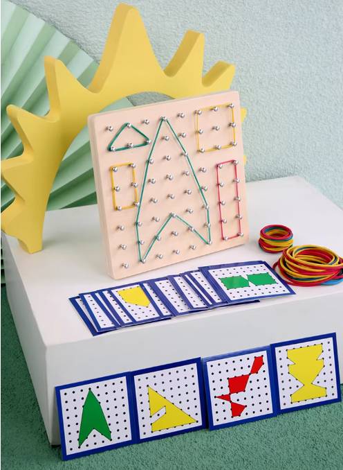 Medinė Geometrinė Lenta: Kūrimo ir Mokymosi Žaislas Vaikams