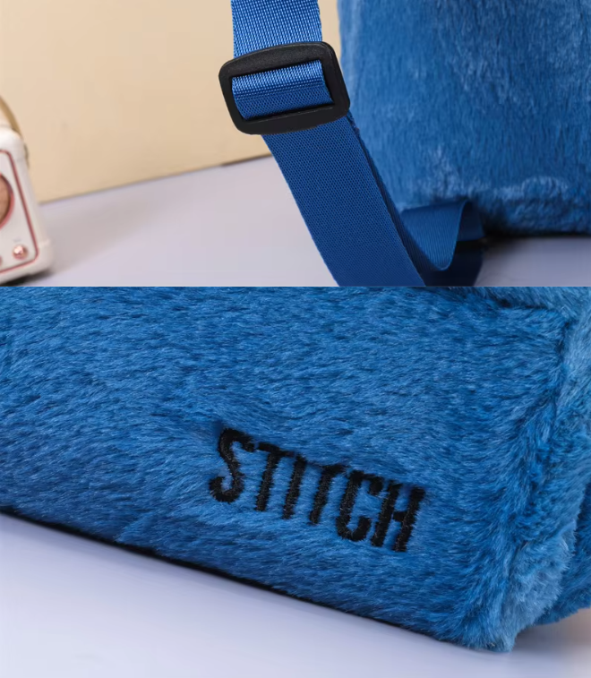 „Stitch“ Pliušinė Kuprinė: Didelės Talpos Miela Kuprinė Vaikams