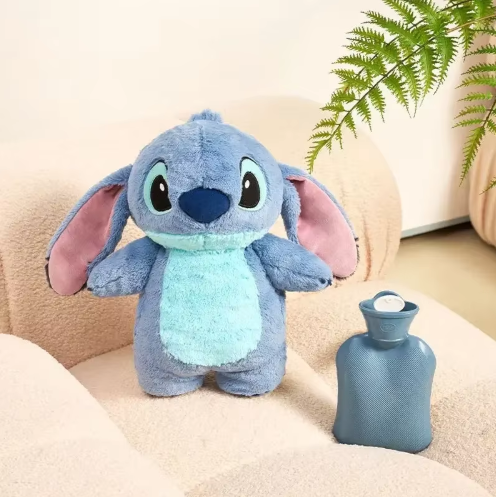 Pliušinis Rankų Šildukas  „Stitch“  – Karšto Vandens Butelis Žiemai