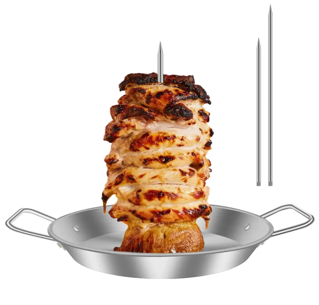 Vertikalus BBQ iešmas su grotelių padėklu