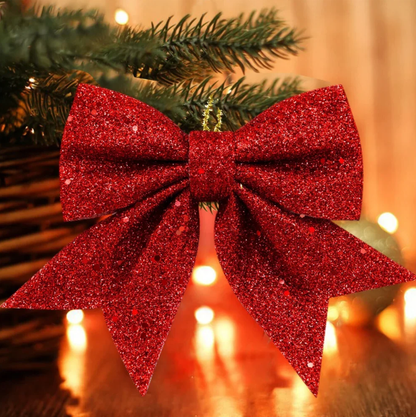 5 vnt. Blizgių Kalėdinių kaspinų rinkinys