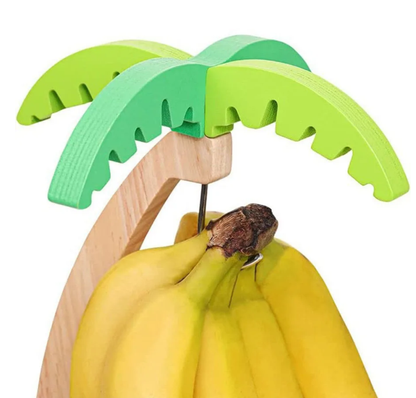 Medinis bananų laikiklis su kabliuku