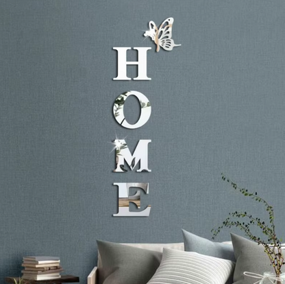 HOME veidrodinis sieninis lipdukas