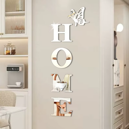 HOME veidrodinis sieninis lipdukas