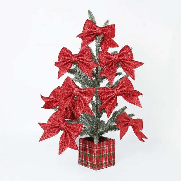 5 vnt. Blizgių Kalėdinių kaspinų rinkinys