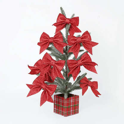 5 vnt. Blizgių Kalėdinių kaspinų rinkinys