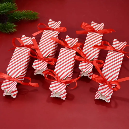 10 vnt. Kalėdinių Dovanų Dėžučių su Kaspinėliais