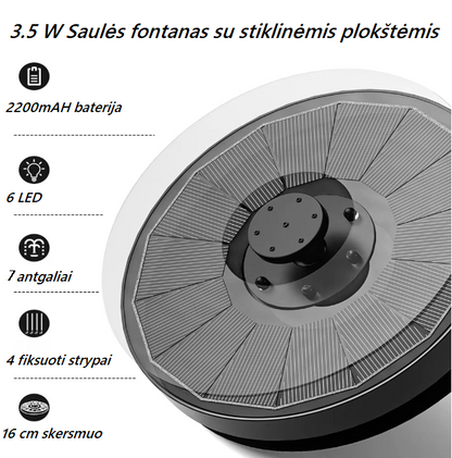 Sodo fontanas su saulės baterija