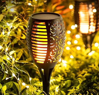 12 LED Saulės lempa su liepsnos efektu