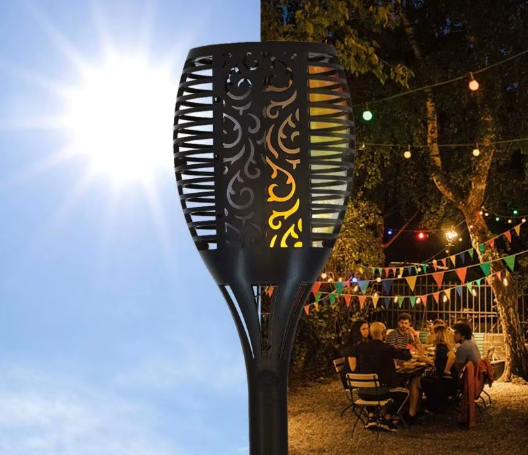 12 LED Saulės lempa su liepsnos efektu