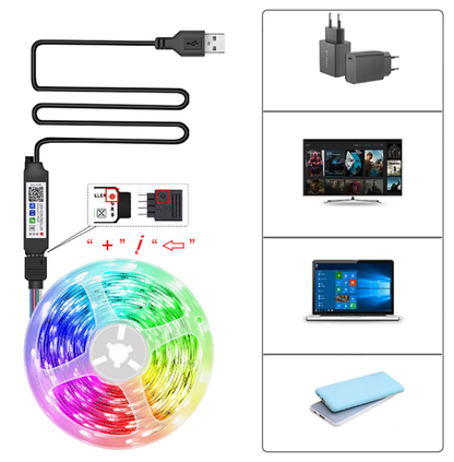 RGB LED švieselių juosta 15 m