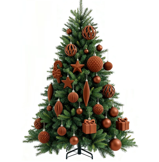 Aksominiai rudi Kalėdiniai burbulai