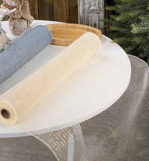 Kalėdinė dekoratyvinė tinklinė juosta