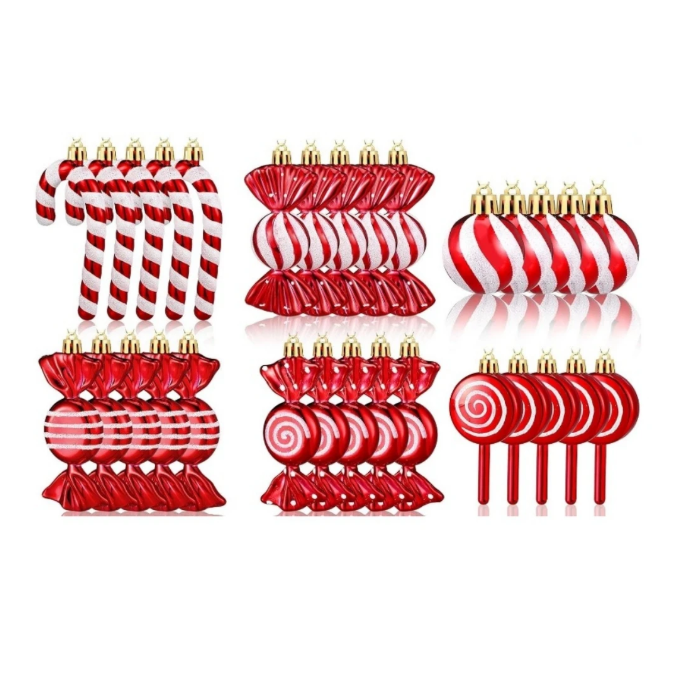 Kalėdiniai žaisliukai (6–10 cm) 30 vnt.