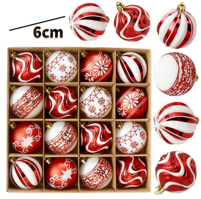 Kalėdinių eglutės burbulų rinkinys 16 vnt.