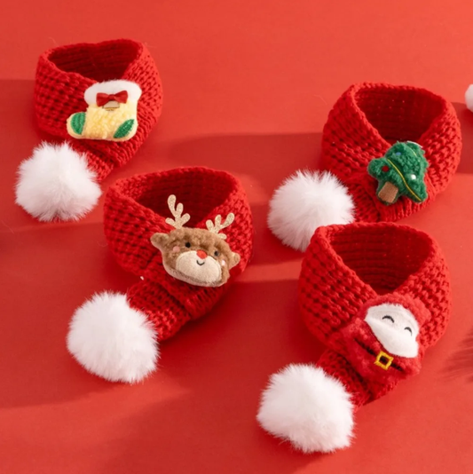 Kalėdinis megztas šalikėlis augintiniui