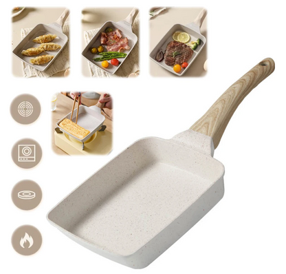 Stačiakampė granito dangos omleto keptuvė