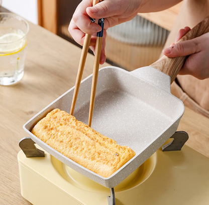 Stačiakampė granito dangos omleto keptuvė