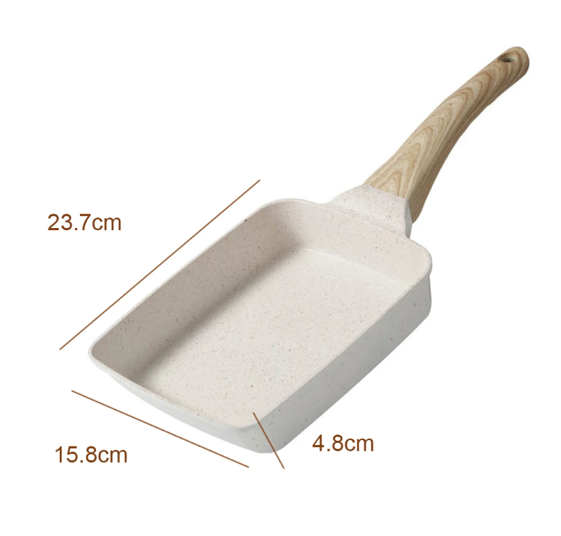 Stačiakampė granito dangos omleto keptuvė