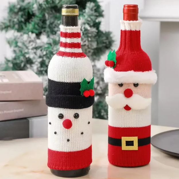 Kalėdiniai vyno butelio užvalkalai