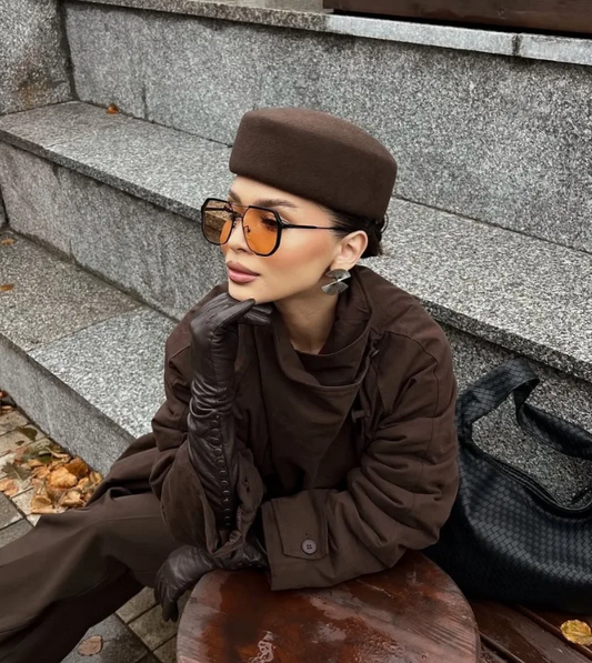 PRABANGI MOTERIŠKA VILNONĖ FEDORA / PILLBOX STILIAUS SKRYBĖLĖ