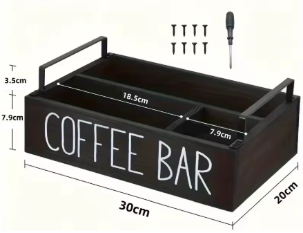 Medinė kavos stotelės dėžutė