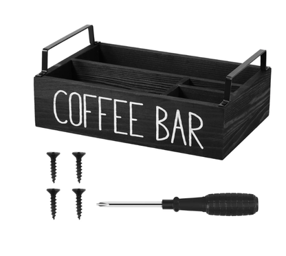 Medinė kavos stotelės dėžutė