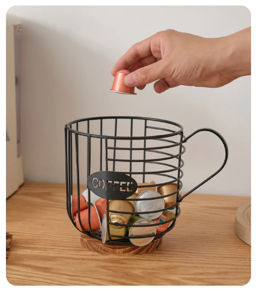 Kavos kapsulių laikymo krepšelis