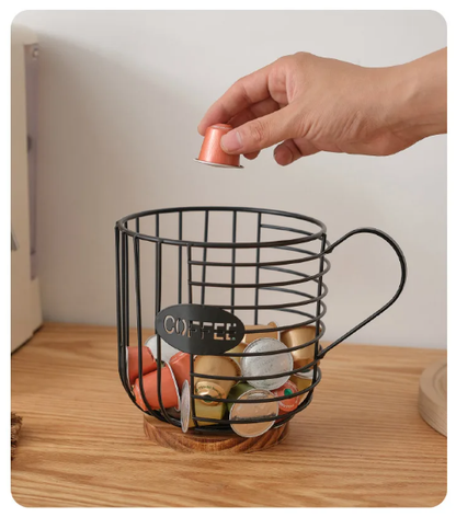 Kavos kapsulių laikymo krepšelis