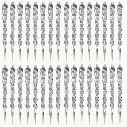 24 vnt. 13 cm Kalėdiniai Dirbtiniai Ledo Varvekliai