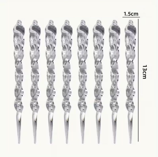 24 vnt. 13 cm Kalėdiniai Dirbtiniai Ledo Varvekliai
