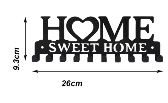 Metalinis raktų laikiklis „Sweet Home“