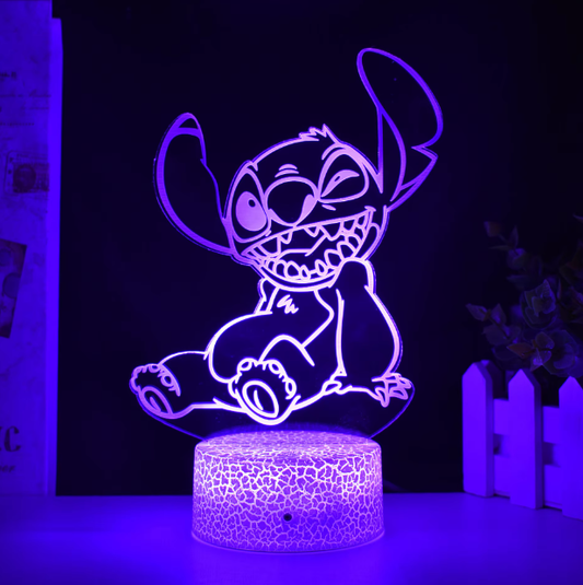 LED Lempa Stičas 3D Optinė Iliuzija: 7 Spalvų Naktinė Lempa Vaikų Miegamajam