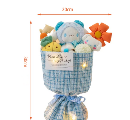 Hello Kitty - Minkšta Pliušinių Gėlių Puokštė