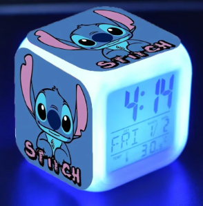 Stitch Spalvingas LED Žadintuvas – Disney Anime Naktinė Šviesa Vaikų Miegamajam