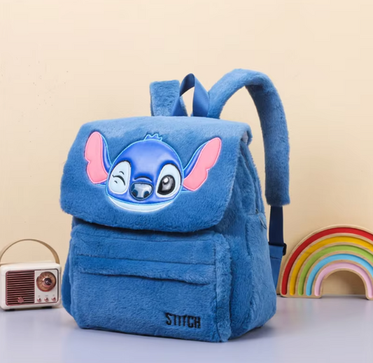 „Stitch“ Pliušinė Kuprinė: Didelės Talpos Miela Kuprinė Vaikams
